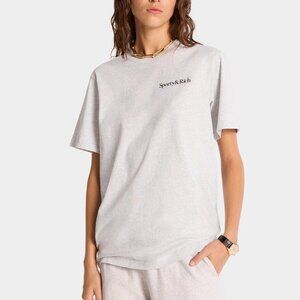 Sporty & Rich - Health is Wealth T-Shirt - Heather Gray/Navy - Medium - NWT